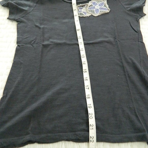 Old Navy Dark Grayish-Purple Beaded Tee , Med - Picture 6 of 7